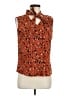 Shein Animal Print Orange Sleeveless Blouse Size 6 - photo 1