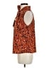 Shein Animal Print Orange Sleeveless Blouse Size 6 - photo 5