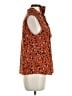 Shein Animal Print Orange Sleeveless Blouse Size 6 - photo 4