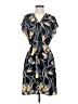 Halogen 100% Polyester Print Black Casual Dress Size XS - photo 1