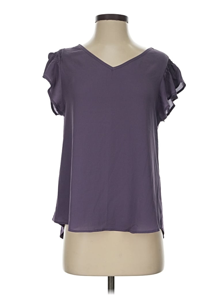 Papermoon Short Sleeve Blouse In Purple