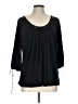 August Silk Black 3/4 Sleeve Blouse Size L - photo 1