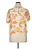 J for Justify 100% Rayon Floral Orange Short Sleeve Blouse Size XL - photo 1