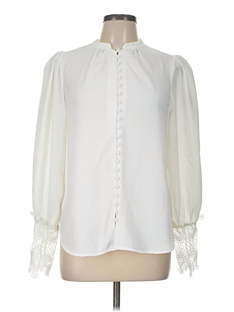 Pre-owned L'agence Long Sleeve Blouse In Ivory