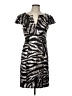 Kay Unger Animal Print Silver Cocktail Dress Size 10 - photo 1