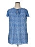 Rose + Olive 100% Polyester Blue Short Sleeve Blouse Size 1X - photo 1