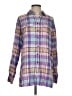 Lands' End 100% Linen Plaid Multi Color Purple Long Sleeve Button-Down Shirt Size S (tall) - photo 1