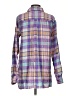 Lands' End 100% Linen Plaid Multi Color Purple Long Sleeve Button-Down Shirt Size S (tall) - photo 2