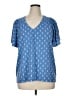 wonderly Blue Short Sleeve Blouse Size 1X - photo 1