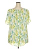 Torrid 100% Polyester Green Short Sleeve Blouse Size 2X Plus (2) - photo 2