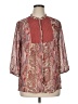 Liz Claiborne 100% Polyester Paisley Burgundy 3/4 Sleeve Blouse Size XL - photo 1