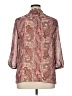 Liz Claiborne 100% Polyester Paisley Burgundy 3/4 Sleeve Blouse Size XL - photo 2