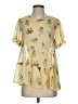 Lily White 100% Polyester Gold Short Sleeve Blouse Size S - photo 1