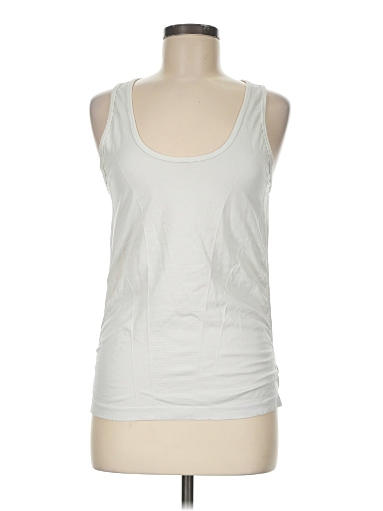 Pre-owned Zella Tank Top Silver Halter Neckline Tops