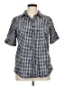 Allison Daley Checkered-gingham Blue Short Sleeve Button-Down Shirt Size XL (estimated) - photo 1