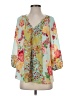 Fig and Flower 100% Polyester Green 3/4 Sleeve Blouse Size S - photo 1