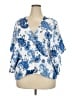 Unique Spectrum 100% Rayon Blue 3/4 Sleeve Blouse Size 2X (estimated) - photo 1