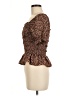 Mine 100% Polyester Brown Short Sleeve Blouse Size M - photo 5