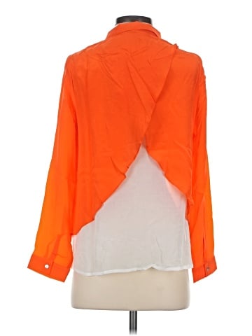 Line & Dot Long Sleeve Silk Top (view 2)