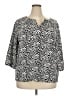 Talbots Animal Print Black 3/4 Sleeve Blouse Size 2X - photo 1