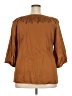 Talbots 100% Cotton Brown 3/4 Sleeve Blouse Size 2X - photo 2