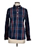 St. John's Bay Plaid Blue Long Sleeve Button-Down Shirt Size M - photo 1