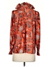CK Bradley New York 100% Polyester Paisley Orange Long Sleeve Blouse Size XS - photo 2