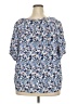 Chaps 100% Rayon Blue Short Sleeve Blouse Size XXL - photo 2