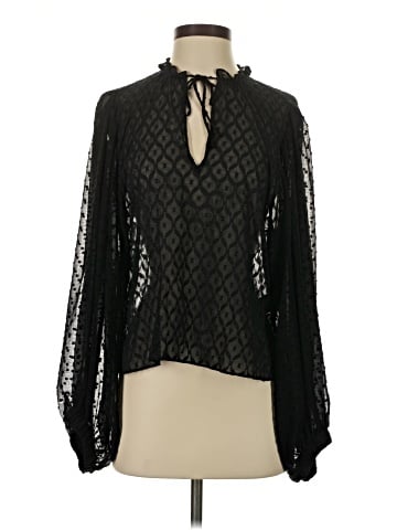 Alice + Olivia Long Sleeve Silk Top (view 1)