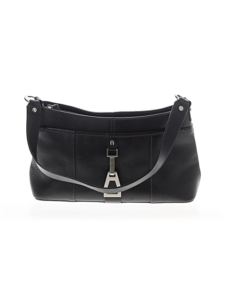 Pre-owned Etienne Aigner Leather Shoulder Bag In Black