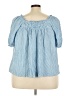Torrid Stripes Blue Short Sleeve Blouse Size 3X Plus (3) - photo 2