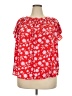 LC Lauren Conrad 100% Polyester Red Short Sleeve Blouse Size 2X - photo 1