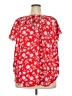 LC Lauren Conrad 100% Polyester Red Short Sleeve Blouse Size 2X - photo 2