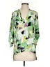 Body Central 100% Polyester Green 3/4 Sleeve Blouse Size S - photo 1