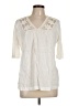 August Silk Ivory 3/4 Sleeve Blouse Size L - photo 1