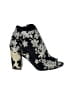 Nine West Floral Black Ankle Boots Size 6 1/2 - photo 1