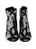 Nine West Floral Black Ankle Boots Size 6 1/2 - photo 2