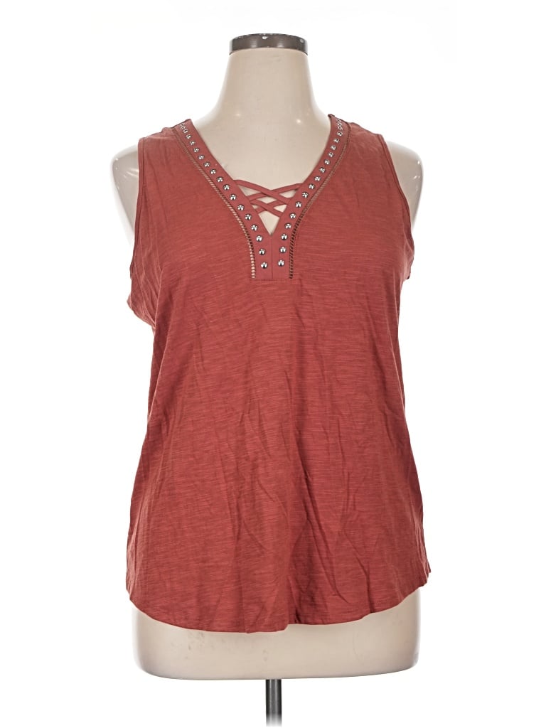 Maurices Sleeveless Top Red Keyhole Neckline Tops