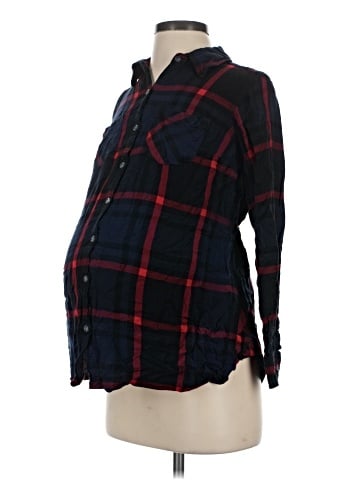 Isabel Maternity Long Sleeve Button-Down Shirt (view 1)