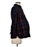 Isabel Maternity 100% Rayon Plaid Blue Long Sleeve Button-Down Shirt Size XS - photo 4