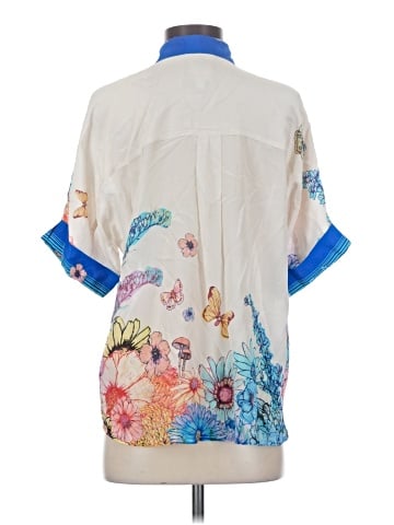 Johnny Was Short Sleeve Silk Top (view 2)