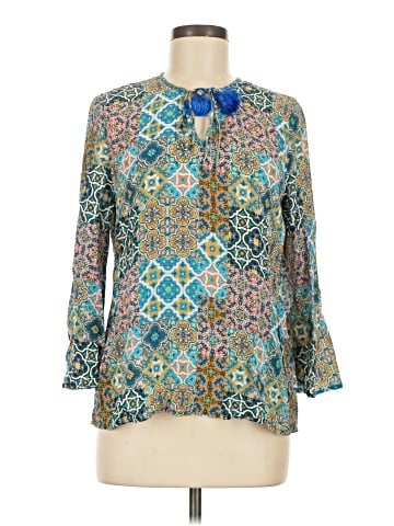 Tolani 3/4 Sleeve Silk Top (view 1)