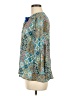 Tolani 100% Silk Argyle Aztec Or Tribal Print Paisley Blue 3/4 Sleeve Silk Top Size M - photo 5
