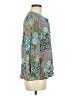 Tolani 100% Silk Argyle Aztec Or Tribal Print Paisley Blue 3/4 Sleeve Silk Top Size M - photo 4
