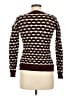 VVB Victoria Beckham Chevron-herringbone Brown Pullover Sweater Size M - photo 2