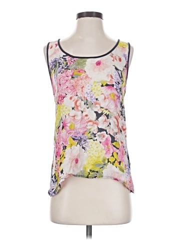 Three Dots Sleeveless Silk Top (view 1)