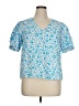 Draper James 100% Cotton Blue Short Sleeve Blouse Size XL - photo 1