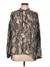 MNG Suit Animal Print Silver Long Sleeve Blouse Size 6 - photo 1