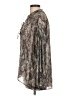 MNG Suit Animal Print Silver Long Sleeve Blouse Size 6 - photo 5