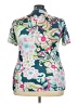 Unbranded Floral Teal Short Sleeve Blouse Size 4X - photo 2